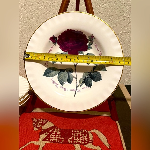 4 VTG Roy Kirkham 9” Soup Bowl. Versailles Rosa Gallica. Made In England. - Picture 5 of 5